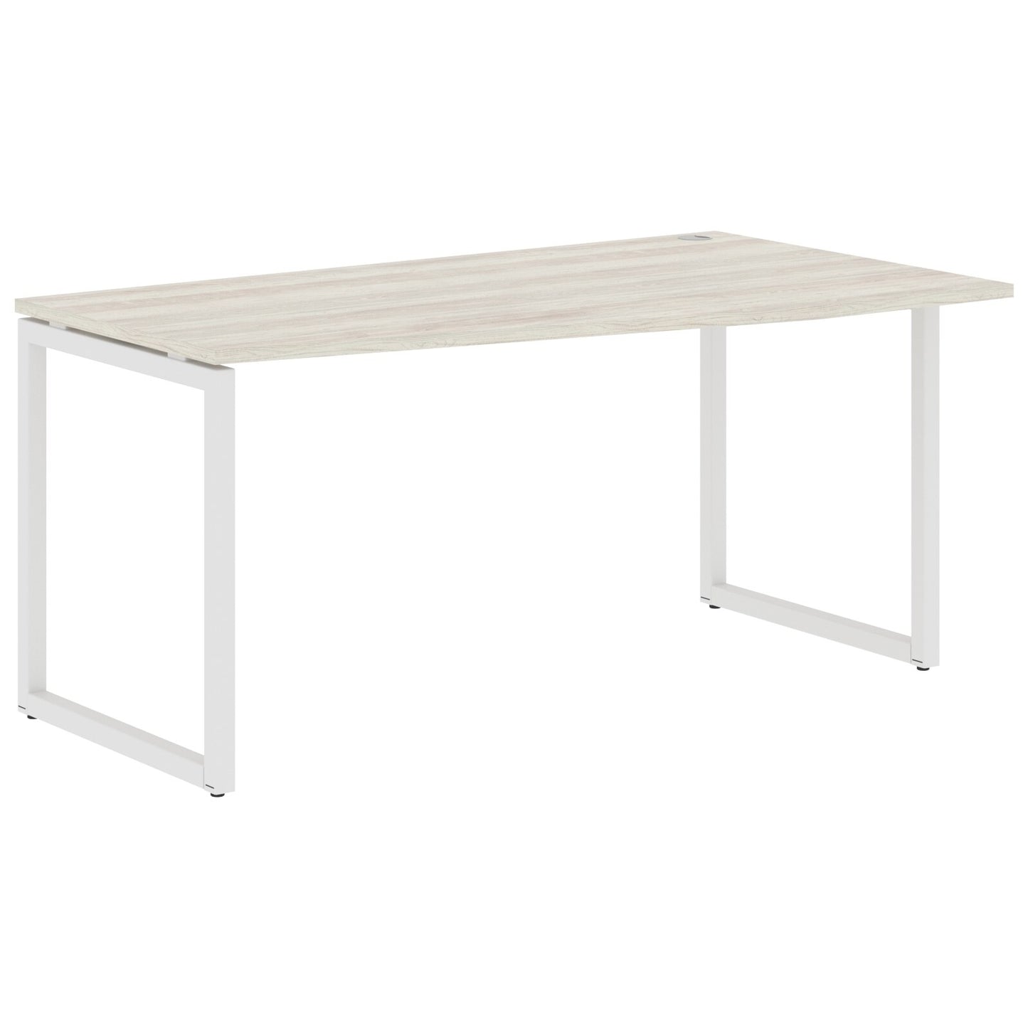 L SHAPE DESK MADE IN 25MM MFC TOP, E1 LAMINATE CHIPBOARD WITH WOODEN MODESTY PANEL 40X40MM METAL O SHAPE FRAMES
