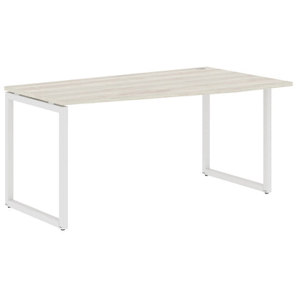 L SHAPE DESK MADE IN 25MM MFC TOP, E1 LAMINATE CHIPBOARD WITH WOODEN MODESTY PANEL 40X40MM METAL O SHAPE FRAMES