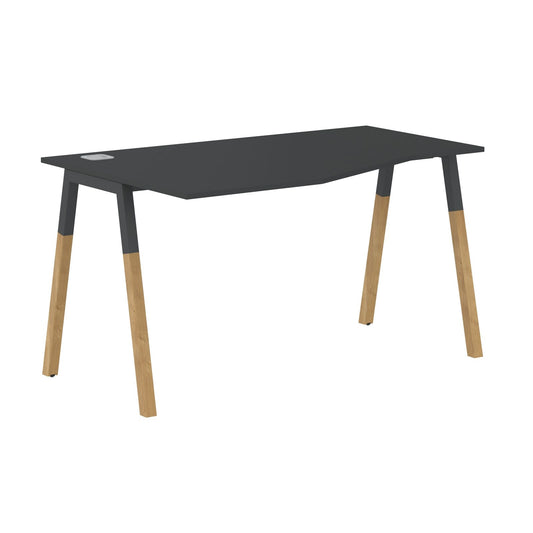 EXECUTIVE MODERN DESIGN L SHAPE DESK, MADE IN E1 LAMINATE CHIPBOPARD, WITH SLANTED SHAPE METAL/WOODEN LEGS
