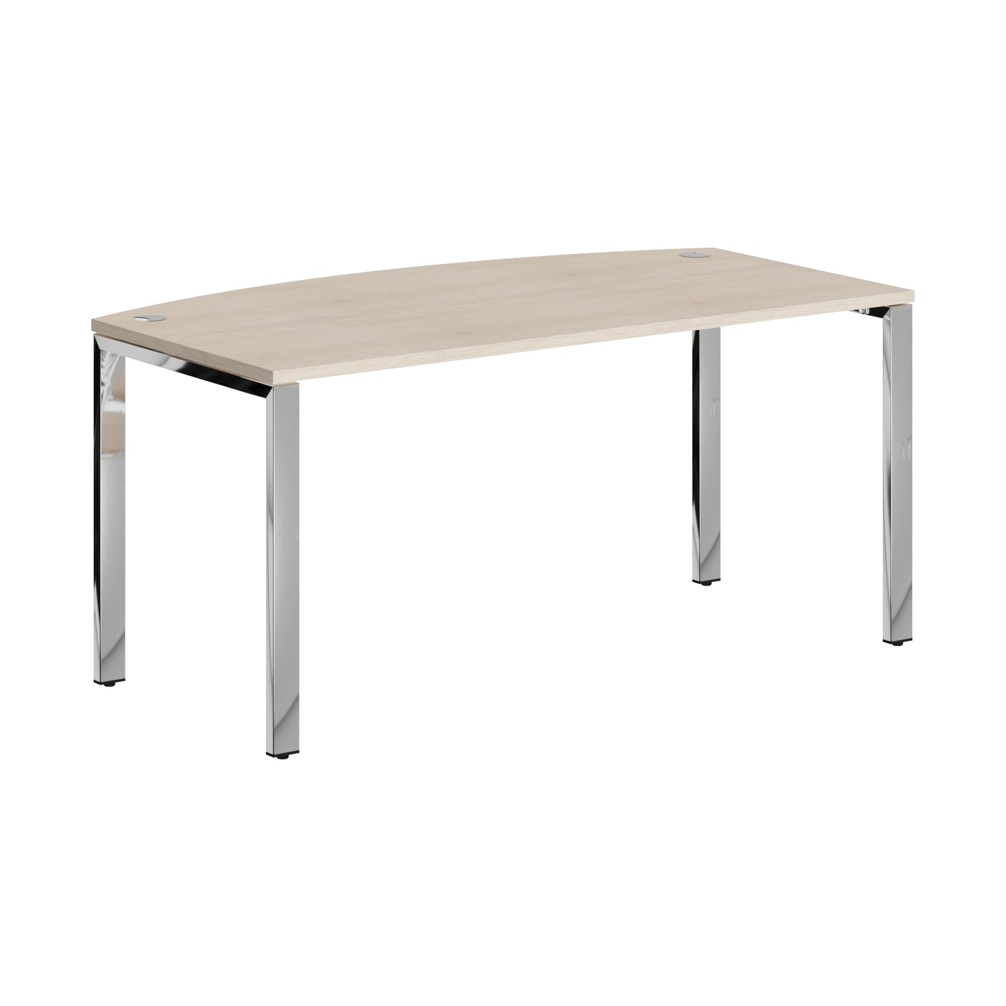 CURVE SHAPE DESK DESK MADE IN 25MM MFC TOP, E1 LAMINATE CHIPBOARD 40X20MM METAL GLOSSY FRAMES
