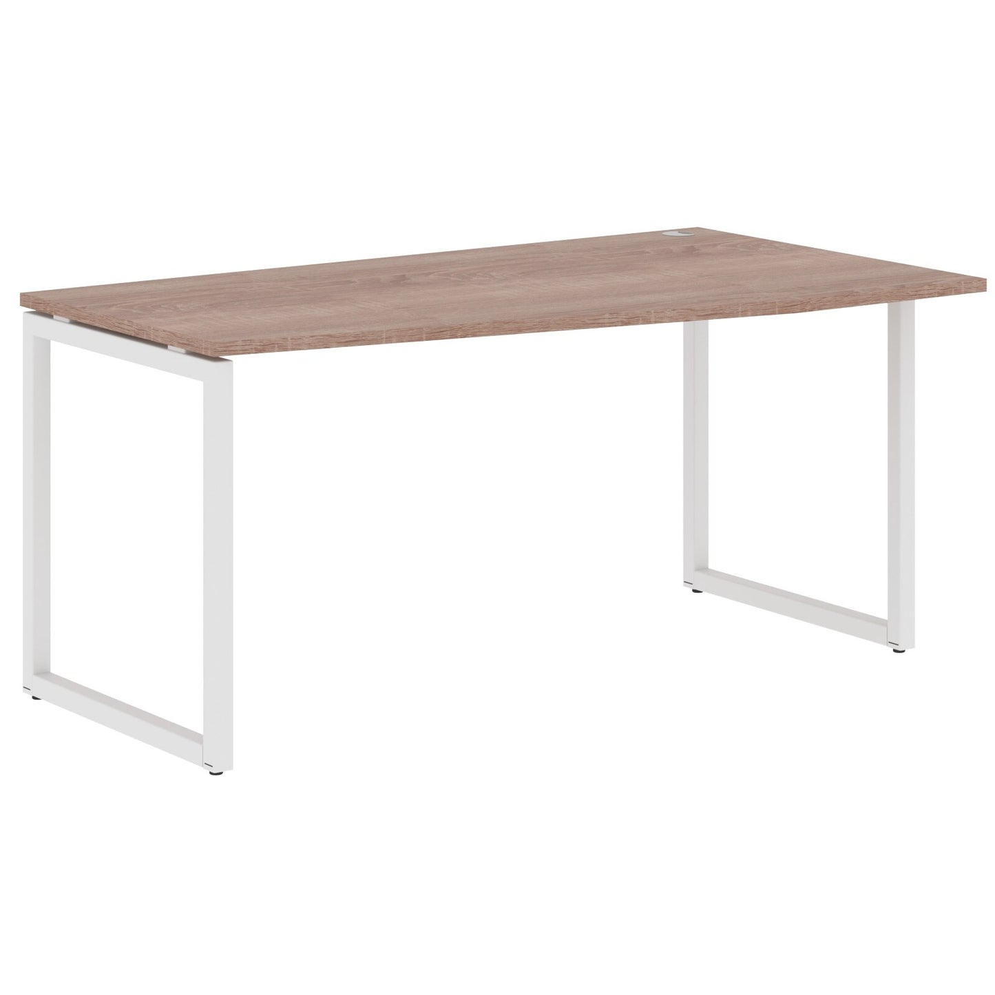 L SHAPE DESK MADE IN 25MM MFC TOP, E1 LAMINATE CHIPBOARD WITH WOODEN MODESTY PANEL 40X40MM METAL O SHAPE FRAMES