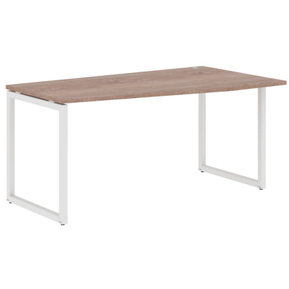 L SHAPE DESK MADE IN 25MM MFC TOP, E1 LAMINATE CHIPBOARD WITH WOODEN MODESTY PANEL 40X40MM METAL O SHAPE FRAMES