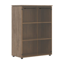 MEDIUM HEIGHT CABINET MADE IN E1 LAMINATE CHIPBOARD WITH GLASS SWING DOOR