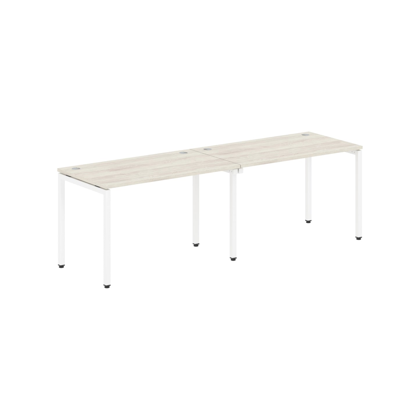 RECTANGULAR SHAPE CLUSTER OF 02 WORKSTATION MADE IN 25MM MFC TOP, E1 LAMINATE CHIPBOARD WITH WOODEN MODESTY PANEL 40X40MM METAL U SHAPE FRAMES