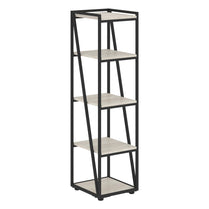 FULL HEIGHT WOODEN OPEN SHELVES WITH METAL FRAMES, MADE IN E1 LAMINATE CHIPBOARD