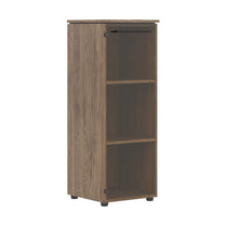 MEDIUM HEIGHT CABINET MADE IN E1 LAMINATE CHIPBOARD WITH GLASS SWING DOOR