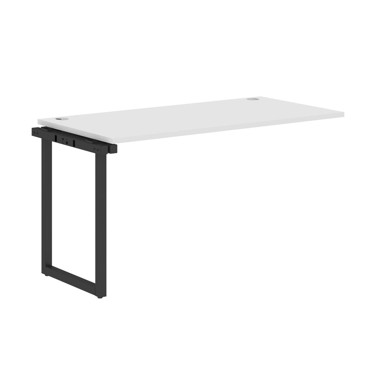RECTANGULAR SHAPE CLUSTER OF 01 WORKSTATION EXTENSION MADE IN 25MM MFC TOP, E1 LAMINATE CHIPBOARD WITH WOODEN MODESTY PANEL 40X40MM METAL O SHAPE FRAMES