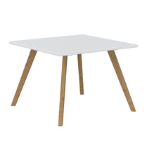 EXECUTIVE MODERN DESIGN SQUARE SHAPE COFFEE TABLE, MADE IN E1 LAMINATE CHIPBOPARD, WITH SLANTED SHAPE WOODEN LEGS