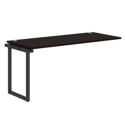 RECTANGULAR SHAPE CLUSTER OF 01 WORKSTATION EXTENSION MADE IN 25MM MFC TOP, E1 LAMINATE CHIPBOARD WITH WOODEN MODESTY PANEL 40X40MM METAL O SHAPE FRAMES