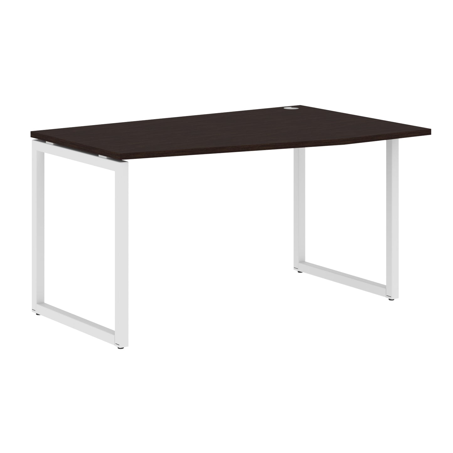 L SHAPE DESK MADE IN 25MM MFC TOP, E1 LAMINATE CHIPBOARD WITH WOODEN MODESTY PANEL 40X40MM METAL O SHAPE FRAMES
