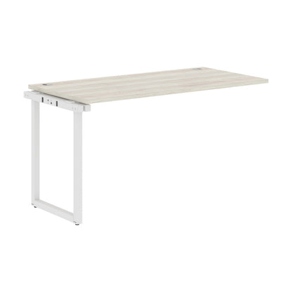 RECTANGULAR SHAPE CLUSTER OF 01 WORKSTATION EXTENSION MADE IN 25MM MFC TOP, E1 LAMINATE CHIPBOARD WITH WOODEN MODESTY PANEL 40X40MM METAL O SHAPE FRAMES