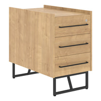THREE DRAWER MOBILE PEDESTAL WITH METAL LEGS, MADE IN E1 LAMINATE CHIPBOARD