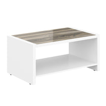 EXECUTIVE RECTANGULAR SHAPE COFFEE TABLE, MADE IN E1 LAMINATE CHIPBOARD, WITH OPEN SHELF AND WOODEN LEGS