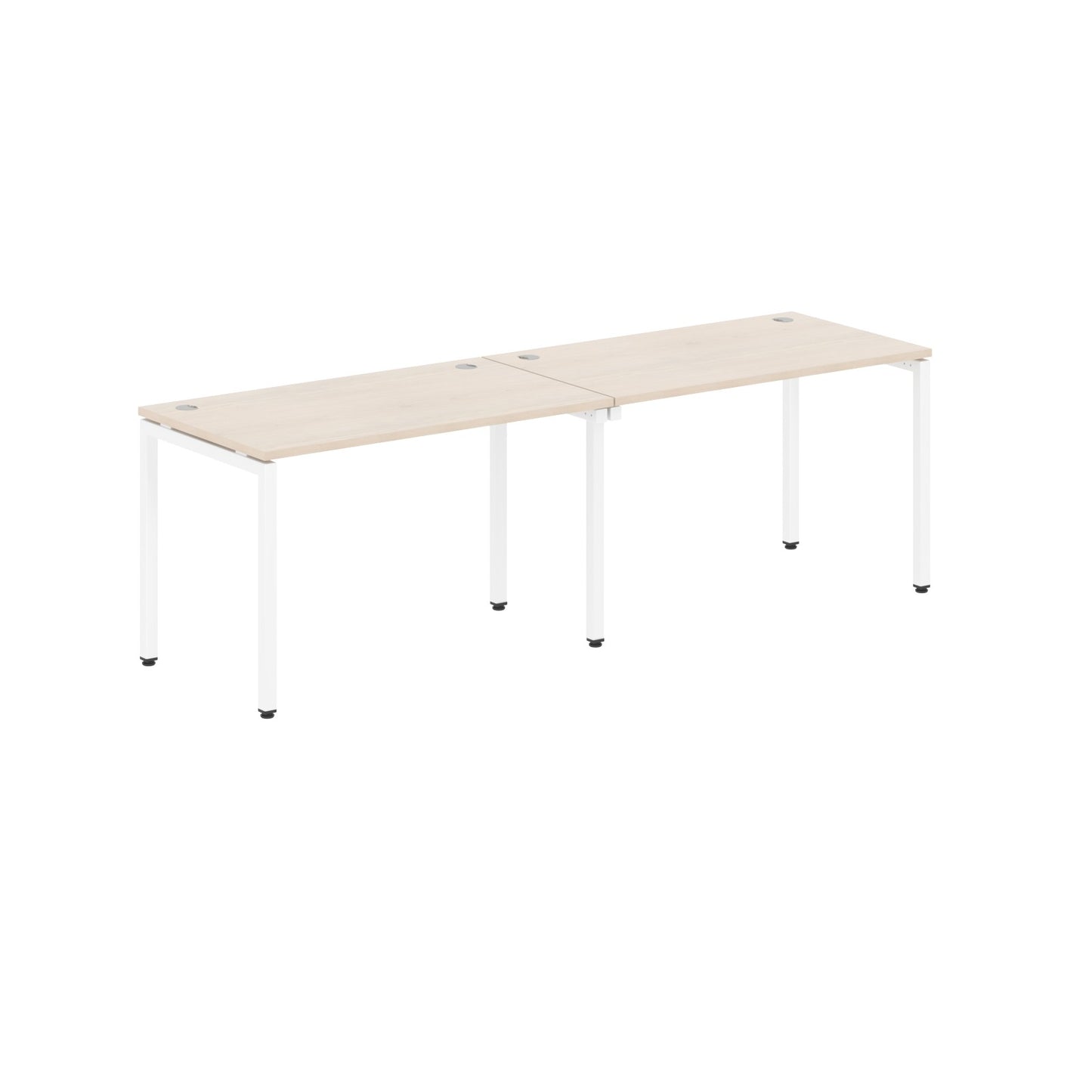 RECTANGULAR SHAPE CLUSTER OF 02 WORKSTATION MADE IN 25MM MFC TOP, E1 LAMINATE CHIPBOARD WITH WOODEN MODESTY PANEL 40X40MM METAL U SHAPE FRAMES