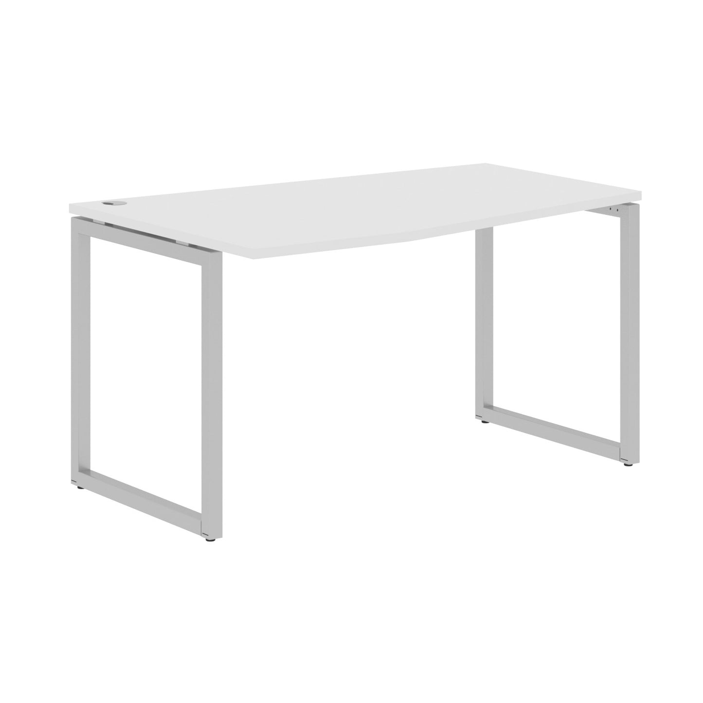 L SHAPE DESK MADE IN 25MM MFC TOP, E1 LAMINATE CHIPBOARD WITH WOODEN MODESTY PANEL 40X40MM METAL O SHAPE FRAMES