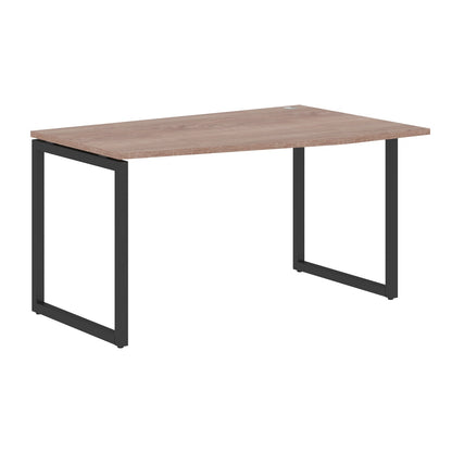 L SHAPE DESK MADE IN 25MM MFC TOP, E1 LAMINATE CHIPBOARD WITH WOODEN MODESTY PANEL 40X40MM METAL O SHAPE FRAMES