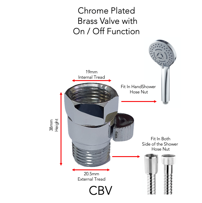 CBV - Chrome Plated Brass Valve with On / Off Function