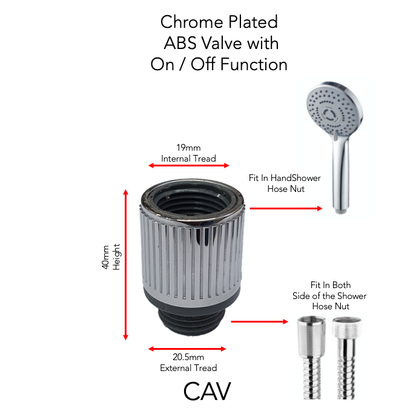 CAV - Chrome Plated ABS Valve with On / Off Function