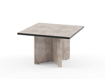 HIGH EXECUTIVE SQUARE SHAPE MEETING DESK, MADE IN E1 LAMINATE CHIPBOARD, WITH GLOSSY ACRYLIC 3D 2MM EDGES AND LEGS