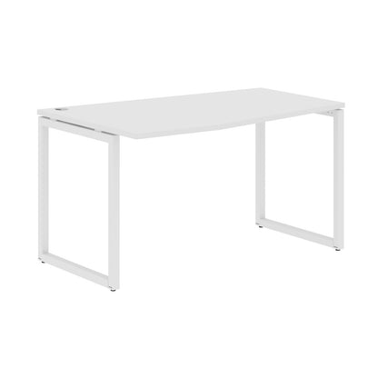 L SHAPE DESK MADE IN 25MM MFC TOP, E1 LAMINATE CHIPBOARD WITH WOODEN MODESTY PANEL 40X40MM METAL O SHAPE FRAMES
