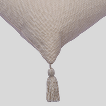 Cream  Cotton Throw cushion with Tassels 45 x 45 cm- Two Pieces