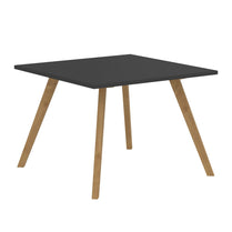 EXECUTIVE MODERN DESIGN SQUARE SHAPE COFFEE TABLE, MADE IN E1 LAMINATE CHIPBOPARD, WITH SLANTED SHAPE WOODEN LEGS