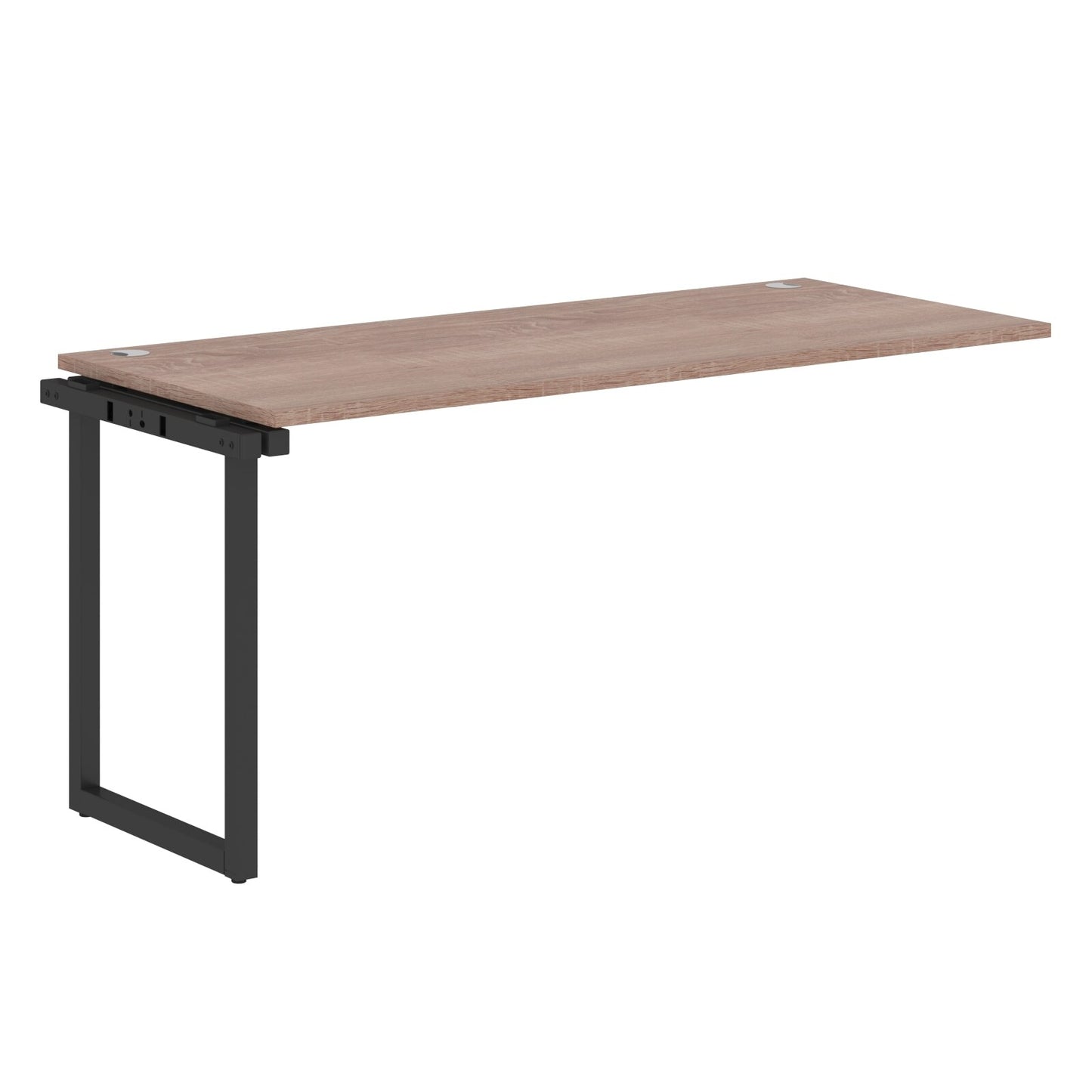RECTANGULAR SHAPE CLUSTER OF 01 WORKSTATION EXTENSION MADE IN 25MM MFC TOP, E1 LAMINATE CHIPBOARD WITH WOODEN MODESTY PANEL 40X40MM METAL O SHAPE FRAMES