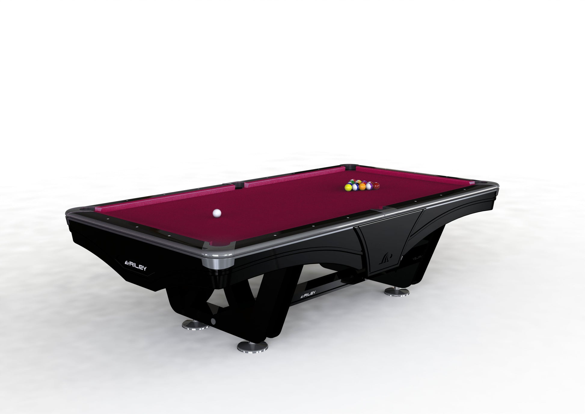 8ft Riley Ray Tournament American Pool Table – Black/Burgundy Table Size: 260 x 149 x 79cm (H) | Room Size: 564 x 452cm by Admiral World Sports - RILEY | Souqify