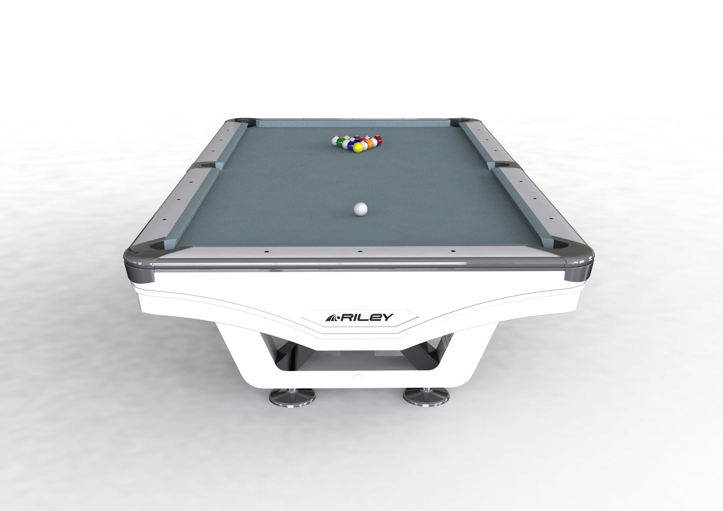 8ft Riley Ray Tournament American Pool Table – White/Bankers Grey Table Size: 260 x 149 x 79cm (H) | Room Size: 564 x 452cm by Admiral World Sports - RILEY | Souqify