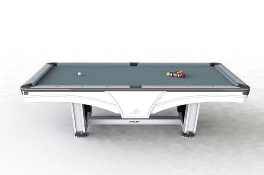 8ft Riley Ray Tournament American Pool Table – White/Bankers Grey Table Size: 260 x 149 x 79cm (H) | Room Size: 564 x 452cm by Admiral World Sports - RILEY | Souqify