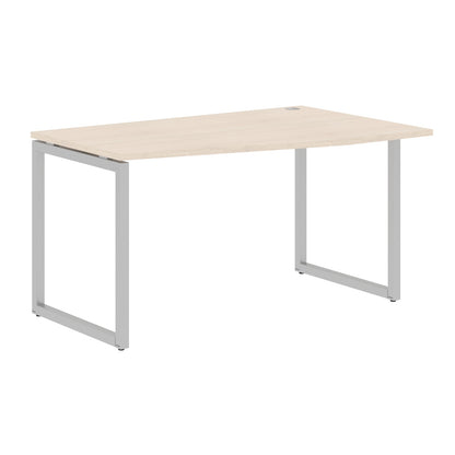 L SHAPE DESK MADE IN 25MM MFC TOP, E1 LAMINATE CHIPBOARD WITH WOODEN MODESTY PANEL 40X40MM METAL O SHAPE FRAMES