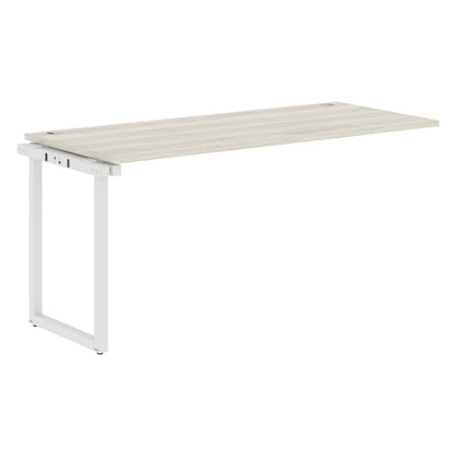 RECTANGULAR SHAPE CLUSTER OF 01 WORKSTATION EXTENSION MADE IN 25MM MFC TOP, E1 LAMINATE CHIPBOARD WITH WOODEN MODESTY PANEL 40X40MM METAL O SHAPE FRAMES