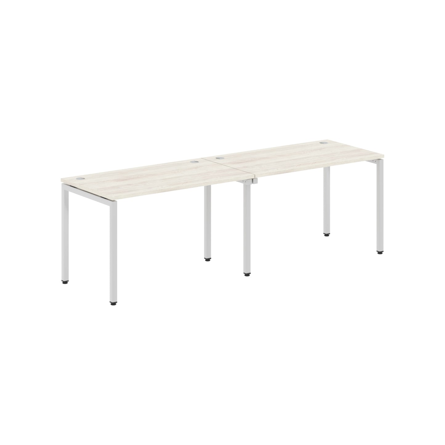 RECTANGULAR SHAPE CLUSTER OF 02 WORKSTATION MADE IN 25MM MFC TOP, E1 LAMINATE CHIPBOARD WITH WOODEN MODESTY PANEL 40X40MM METAL U SHAPE FRAMES
