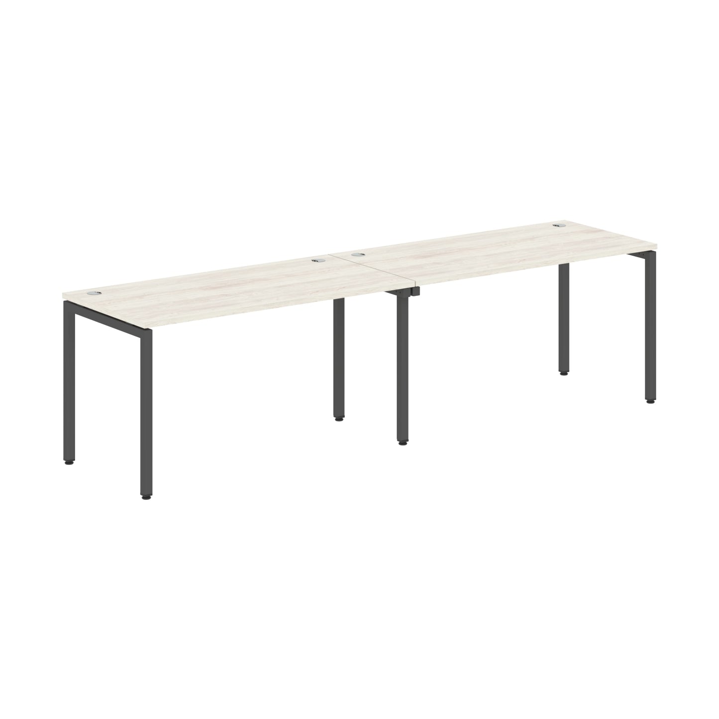 RECTANGULAR SHAPE CLUSTER OF 02 WORKSTATION MADE IN 25MM MFC TOP, E1 LAMINATE CHIPBOARD WITH WOODEN MODESTY PANEL 40X40MM METAL U SHAPE FRAMES