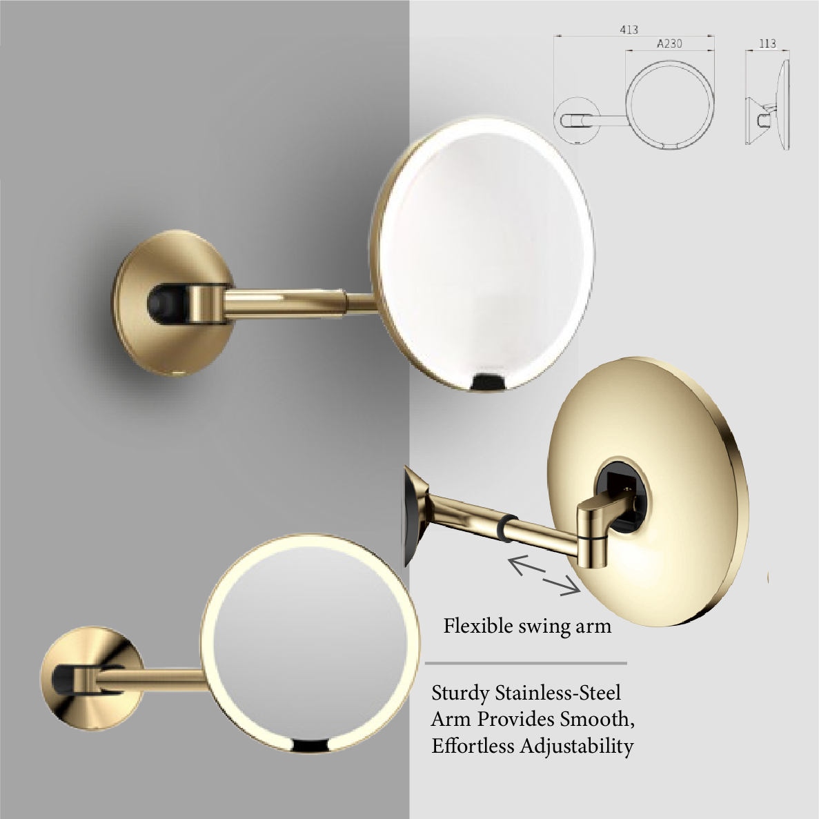 Tuscani JAVA TJ-M8881 Wall Hung Design Makeup Mirror