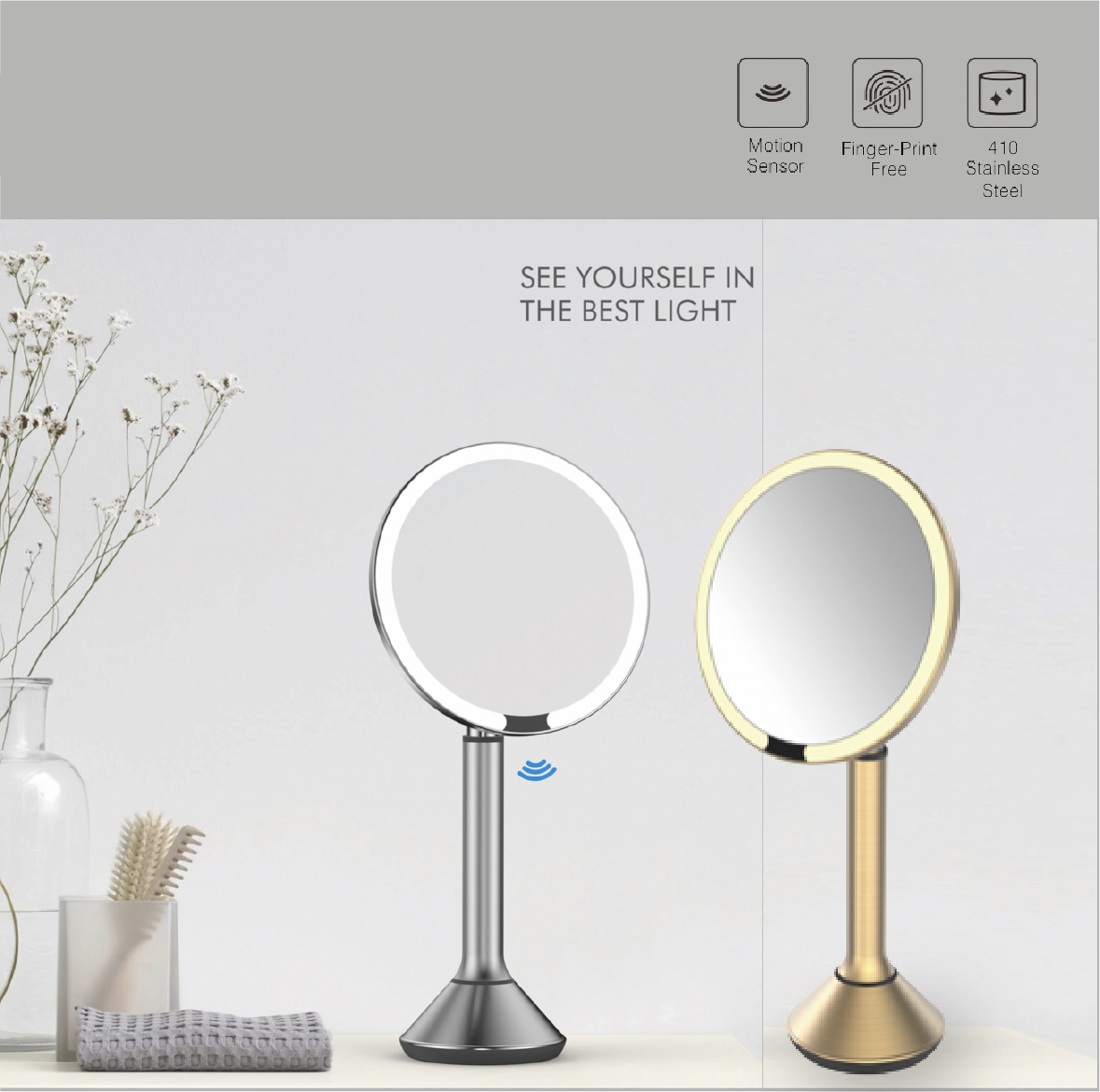 Tuscani JAVA TJ-8880 Desktop Design Makeup Mirror