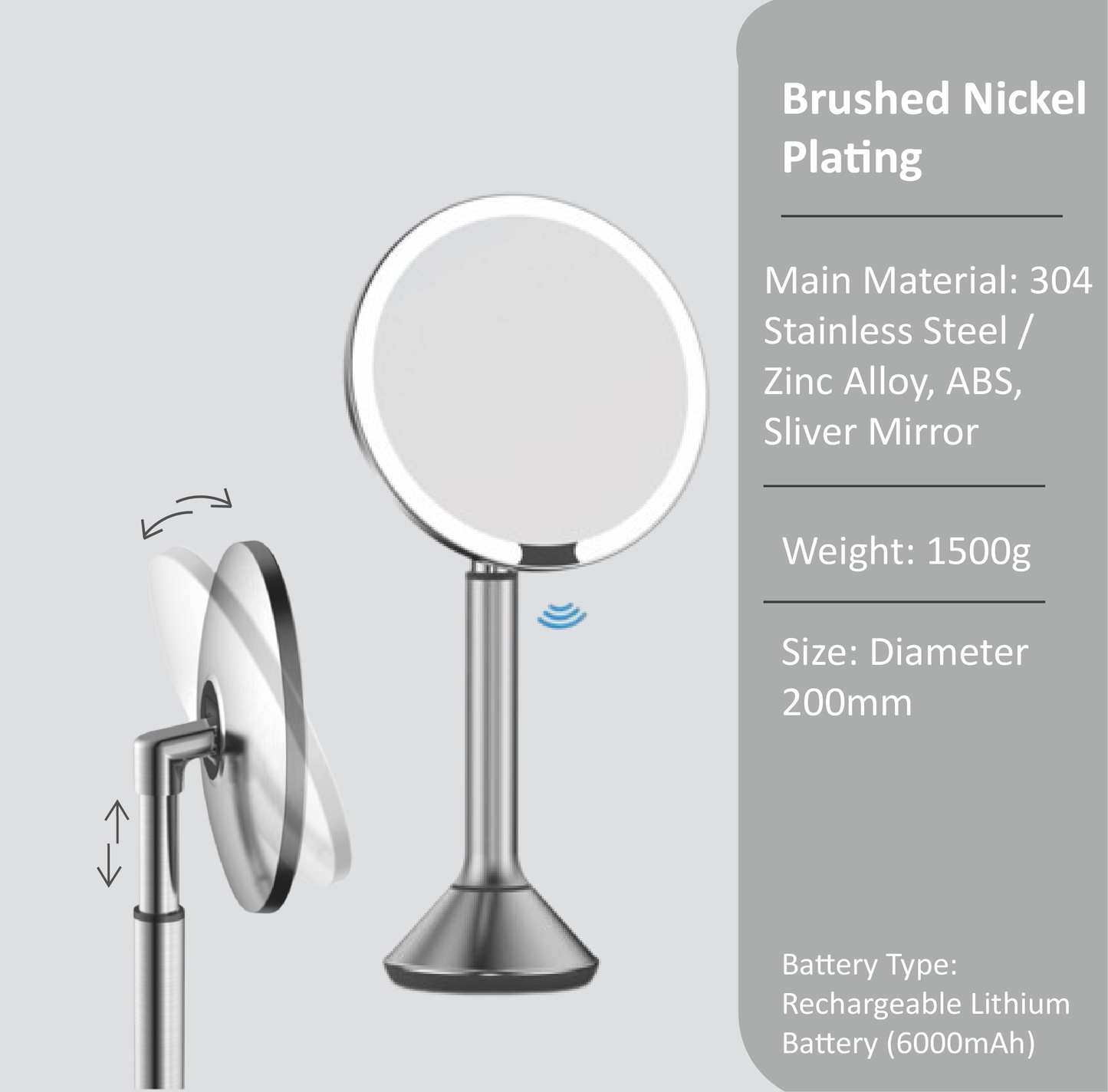 Tuscani JAVA TJ-8880 Desktop Design Makeup Mirror