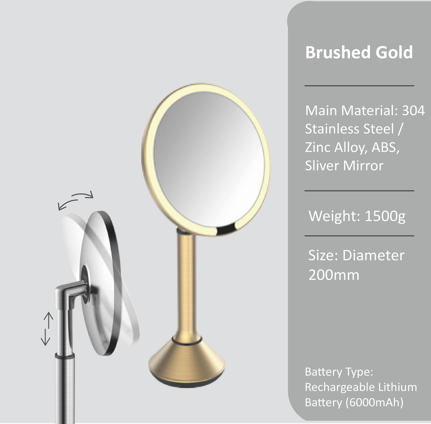 Tuscani JAVA TJ-8880 Desktop Design Makeup Mirror