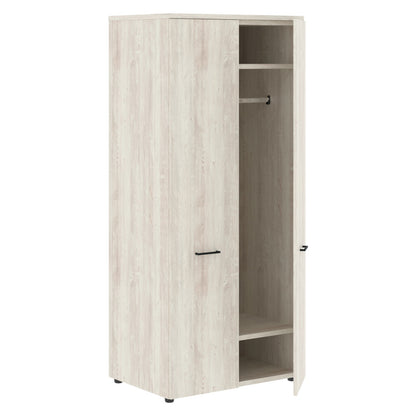 FULL HEIGHT WARDROBE, MADE IN E1 LAMINATE CHIPBOARD, WITH WOODEN SWING DOORS