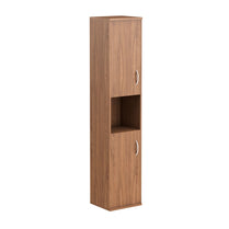 FULL HEIGHT CABINET, MADE IN E1 LAMINATE CHIPBOARD, WITH WOODEN SWING DOORS AND OPEN SHELF