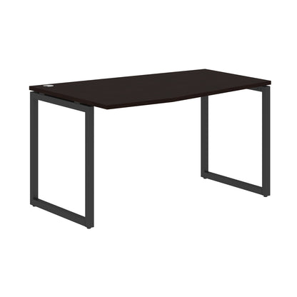 L SHAPE DESK MADE IN 25MM MFC TOP, E1 LAMINATE CHIPBOARD WITH WOODEN MODESTY PANEL 40X40MM METAL O SHAPE FRAMES