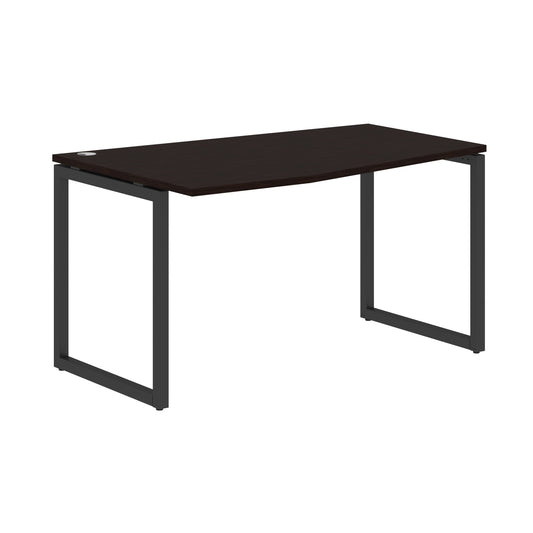 L SHAPE DESK MADE IN 25MM MFC TOP, E1 LAMINATE CHIPBOARD WITH WOODEN MODESTY PANEL 40X40MM METAL O SHAPE FRAMES