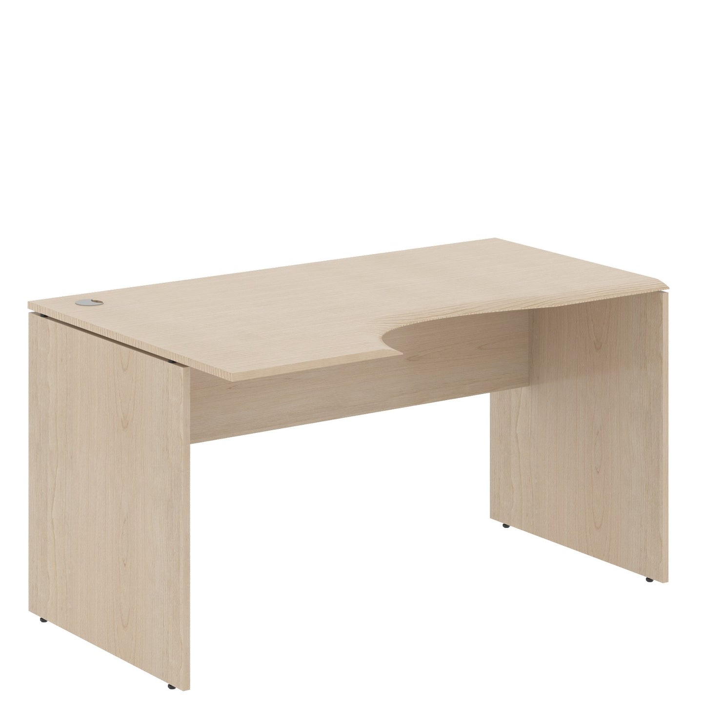 L SHAPE DESK, MADE IN E1 LAMINATE CHIPBOPARD, WITH WOODEN MODESTY PANEL AND LEGS