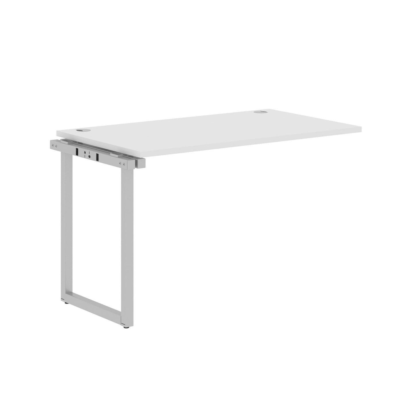 RECTANGULAR SHAPE CLUSTER OF 01 WORKSTATION EXTENSION MADE IN 25MM MFC TOP, E1 LAMINATE CHIPBOARD WITH WOODEN MODESTY PANEL 40X40MM METAL O SHAPE FRAMES