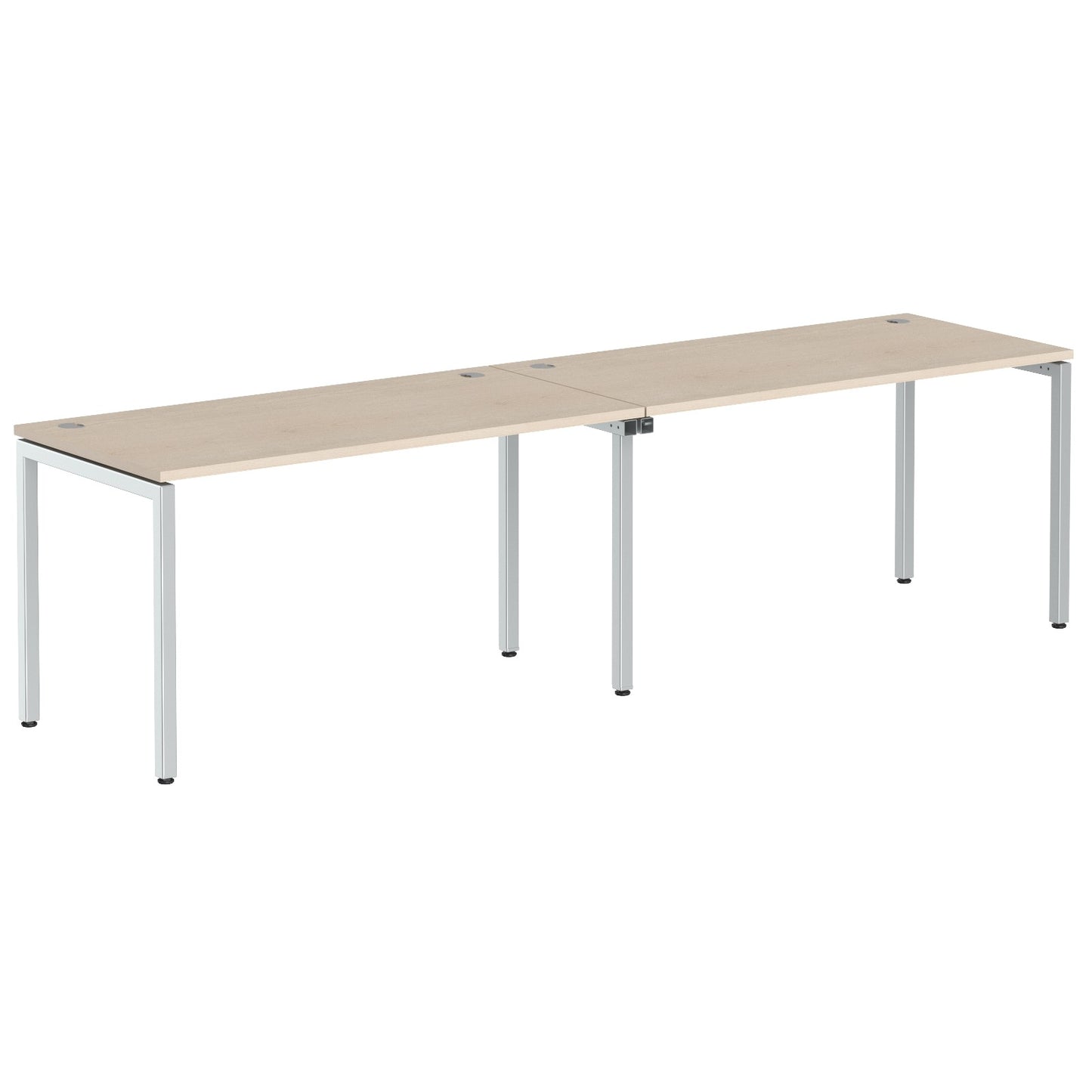 RECTANGULAR SHAPE CLUSTER OF 02 WORKSTATION MADE IN 25MM MFC TOP, E1 LAMINATE CHIPBOARD WITH WOODEN MODESTY PANEL 40X40MM METAL U SHAPE FRAMES