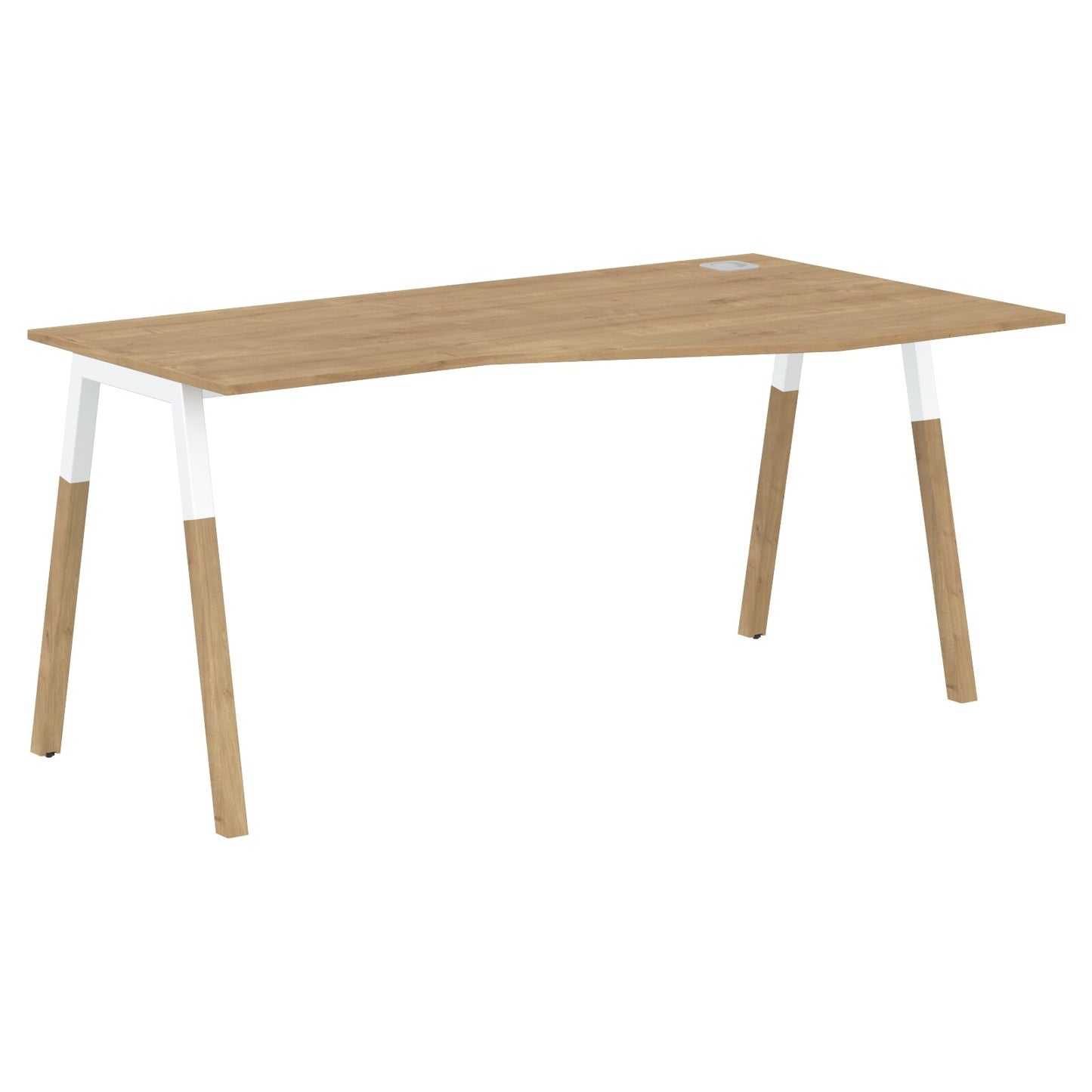 EXECUTIVE MODERN DESIGN L SHAPE DESK, MADE IN E1 LAMINATE CHIPBOPARD, WITH SLANTED SHAPE METAL/WOODEN LEGS