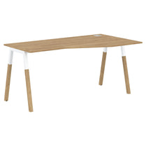 EXECUTIVE MODERN DESIGN L SHAPE DESK, MADE IN E1 LAMINATE CHIPBOPARD, WITH SLANTED SHAPE METAL/WOODEN LEGS