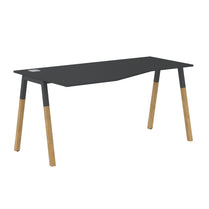 EXECUTIVE MODERN DESIGN L SHAPE DESK, MADE IN E1 LAMINATE CHIPBOPARD, WITH SLANTED SHAPE METAL/WOODEN LEGS