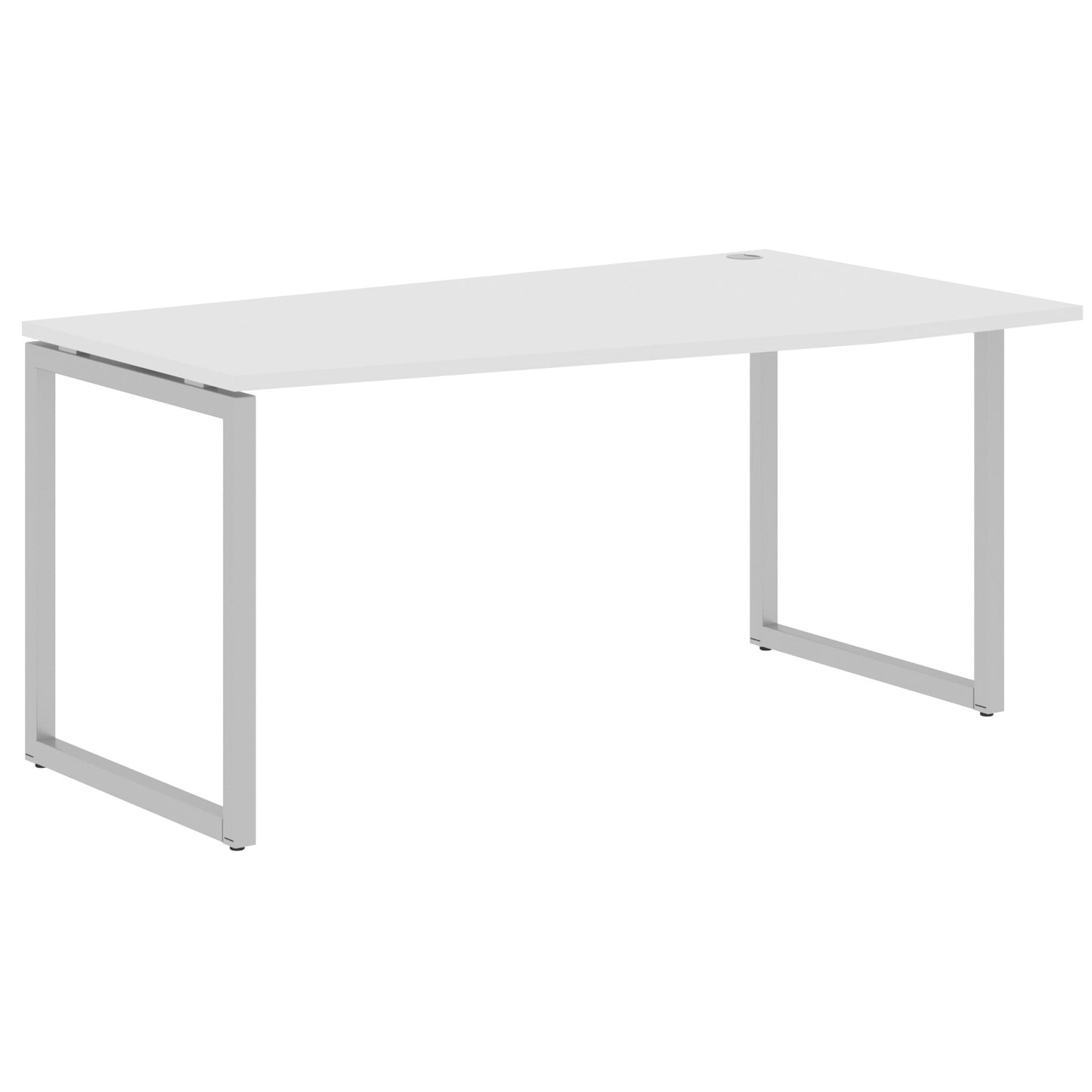 L SHAPE DESK MADE IN 25MM MFC TOP, E1 LAMINATE CHIPBOARD WITH WOODEN MODESTY PANEL 40X40MM METAL O SHAPE FRAMES