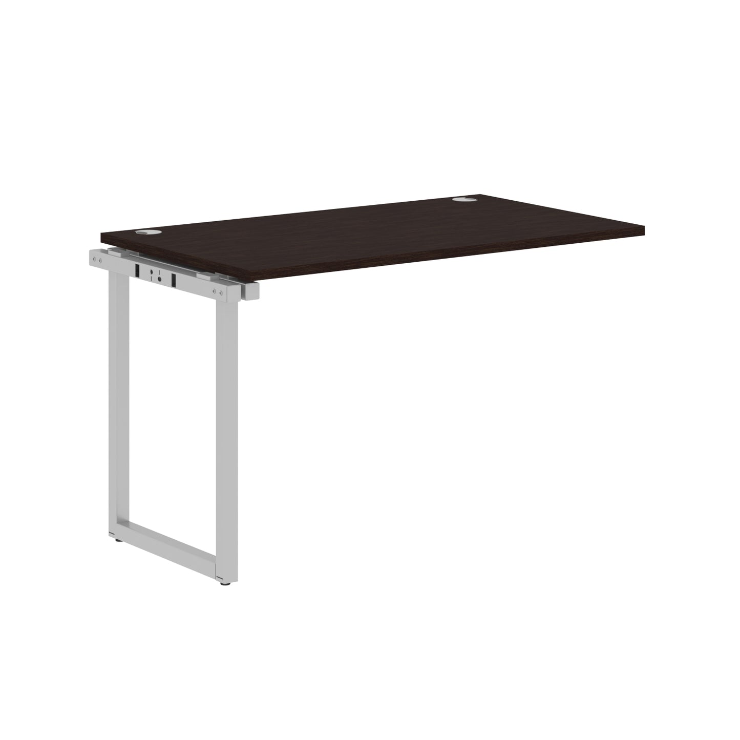 RECTANGULAR SHAPE CLUSTER OF 01 WORKSTATION EXTENSION MADE IN 25MM MFC TOP, E1 LAMINATE CHIPBOARD WITH WOODEN MODESTY PANEL 40X40MM METAL O SHAPE FRAMES